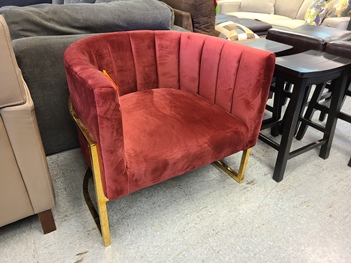 Abbyson Zola Red Accent Chair with Gold Base