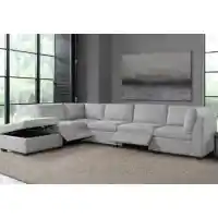 Thomasville Rockford 6-Piece Silver Fabric Power Reclining Sectional
