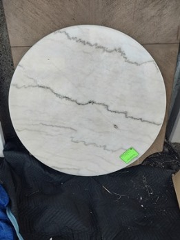Steve Silver Colfax Round White Marble Table Top (blemish)