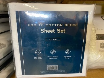 600 Thread Count Cotton Blend Deep Pocket Cal King Sheet Set