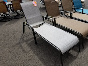 Outdoor Light Silver Mesh Chaise Lounge (blemish)