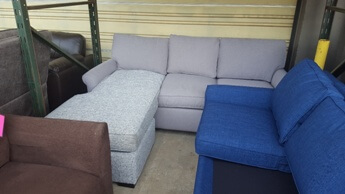 Jonathan Louis Devon Silver Mismatched Sofa/Chaise