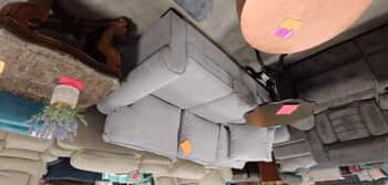 Ashley Light Silver Sofa with Rolled Arms