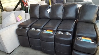 Simon Li Stampede Charcoal Leather Console