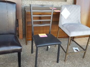 Homelegance Slender Metal Side Chair with Faux Leather Seat