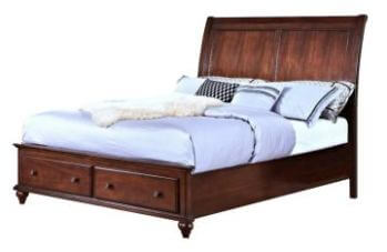 New Classic Spring Creek Cherry Finish King Platform Storage Bed