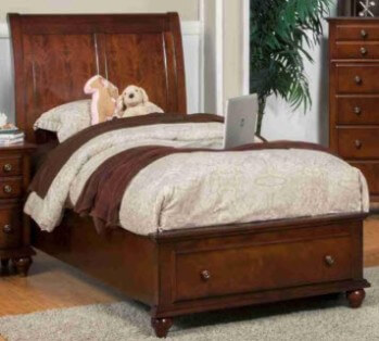 New Classic Spring Creek Cherry Finish Twin Platform Storage Bed