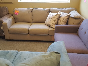 Benton Plush Ivory Squared Corner Sofa