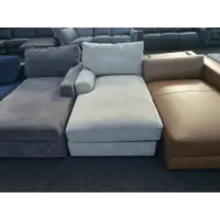 Jonathan Louis Parallel Stone Fabric One-Arm Chaise