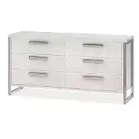 Stratum Light Grey Dresser with Chrome Accents