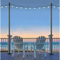 Excello Global 10-Foot Heavy Duty String Light Poles (set of 2)