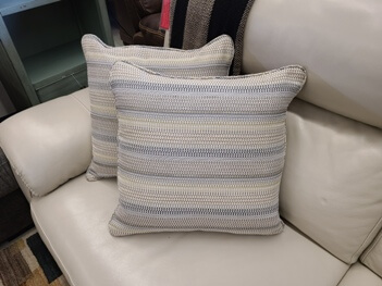 Mustard, Ivory & Charcoal Abstract Striped Throw Pillows (set of 2)