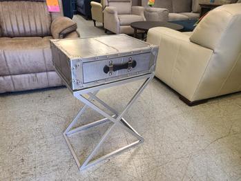 Silver Vintage Suitcase End Table