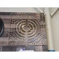 Gold Finish Metal Sunburst Panels (set of 2)