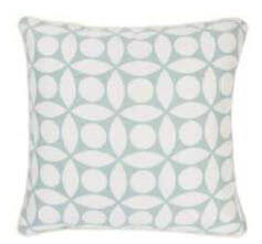 Rizzy Light Aqua Blue Throw Pillows with Ivory Circles Design (set of 2)