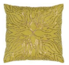 Rizzy Chartreuse Throw Pillows with Sparkly Pattern Accents (set of 2)