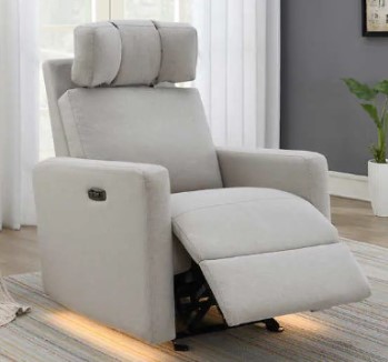 Synergy Tallula Microsuede Dual Power Recliner with LED Lights