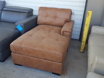 Emerald Tan Microsuede Chaise