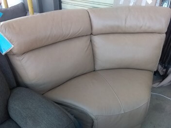 Jason Furniture Tan Leather Wedge Chair