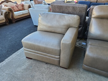 Chateau Dax Taupe Leather One-Arm Chair