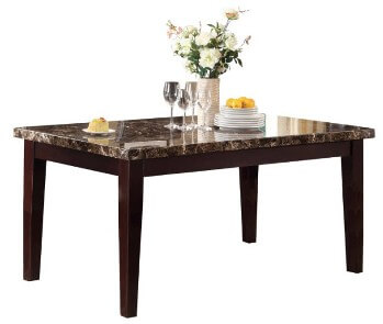 Homelegance Teague Rectangular Dining Table with Faux Marble Top