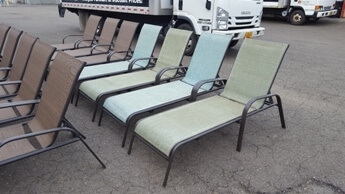 Outdoor Light Teal Mesh Chaise Lounge (blemish)