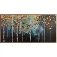 Teal Aspen Trees Wall Art 20 x 40