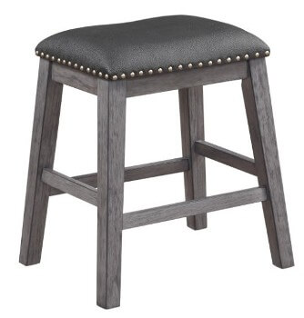 Homelegance Timbre Charcoal 24-Inch Backless Barstool with Nailhead Trim