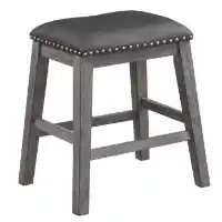 Homelegance Timbre Charcoal 24-Inch Backless Barstool with Nailhead Trim