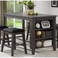 Homelegance Timbre Charcoal Counter-Height Dining Table with Storage