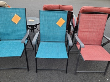 Outdoor Turquoise Mesh Folding Chair