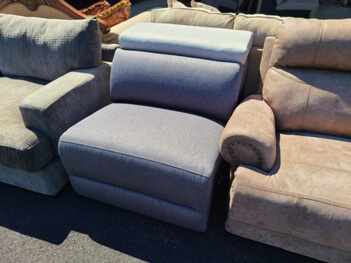 Manwah Pocono Slate Armless Chair with Mismatched Headrest