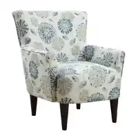 Emerald Cascade Teal Floral Patterned Accent Chair