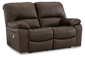 Ashley Lincoln Dark Brown Leather Power Reclining Loveseat