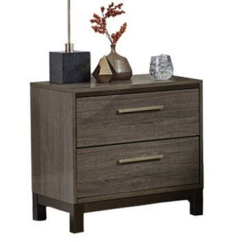 Homelegance Vestavia Grey Wood-Look 2-Drawer Nightstand