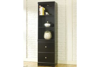 Ashley Black Lighted Bookcase Cabinet