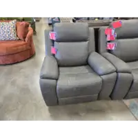 Jason Furniture Weston Dual Power Recliner in Splash Iron Grey Microsuede