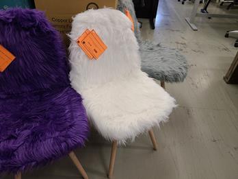 White Fur Upholstered Kids Chair