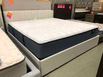 White Fabric King Storage Bed 