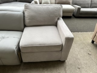 Jonathan Louis White Fabric One-Arm Chair