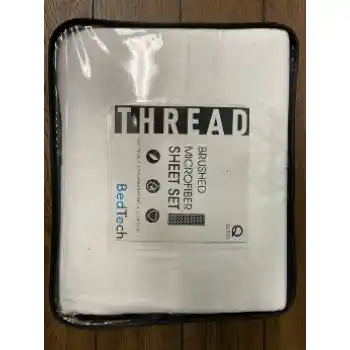 BedTech White Polyester & Bamboo Split-Head Cal King Sheet Set