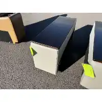 White Leather Console with Hardwood Top