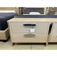 Stratum Light Grey Low Chest with Chrome Accents