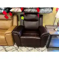 Jason Furniture Wyatt Dual Power Recliner in Alpha Brown Leather