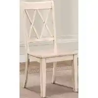 Homelegance Distressed White Side Chairs with X-Back Accents (set of 2)