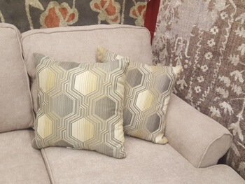 Charcoal, Ivory & Mustard Hexagon-Patterned Throw Pillows (set of 2)