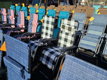 Black & White Plaid Zero-Gravity Outdoor Recliner
