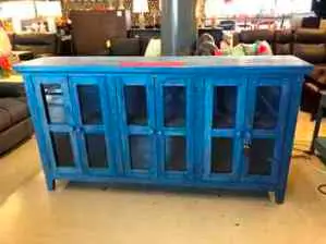 Vintage Denim Console Cabinet