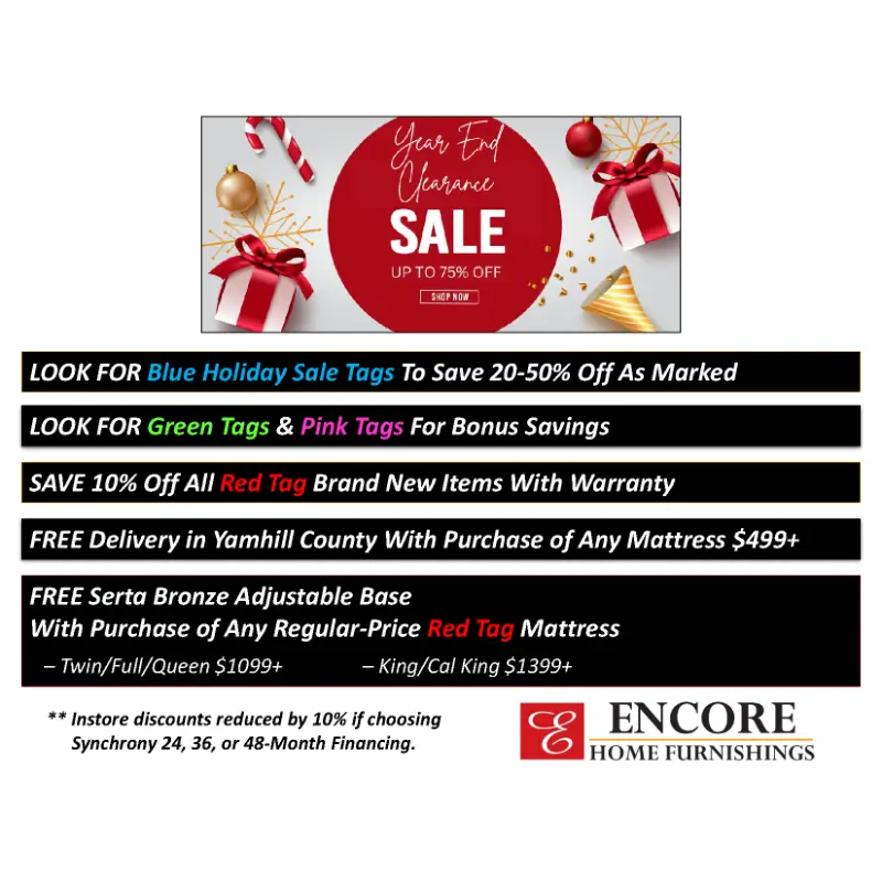 YEAR END CLEARANCE SALE INFO